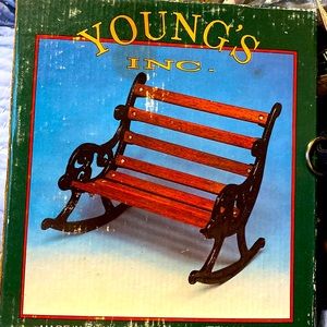 Vintage New in box Wood and cast iron Doll Bench #29065